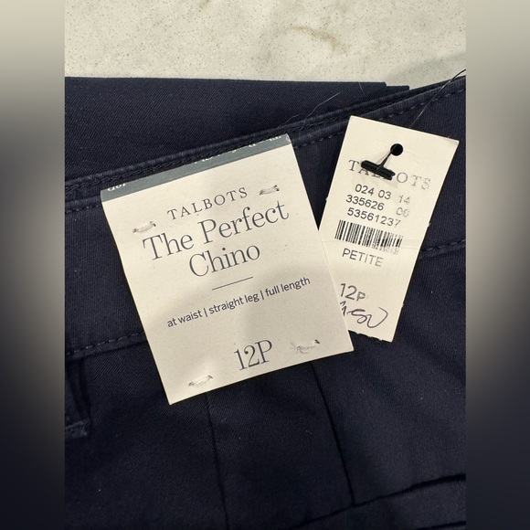 NWT Talbots Perfect Chino Indigo Blue Size 12P - Picture 7 of 10